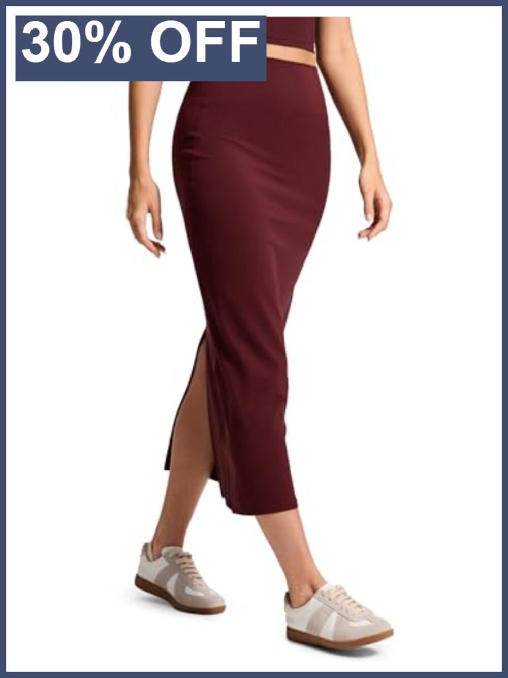 Butterlift High Waisted Maxi Pencil Skirt Back Slit Casual